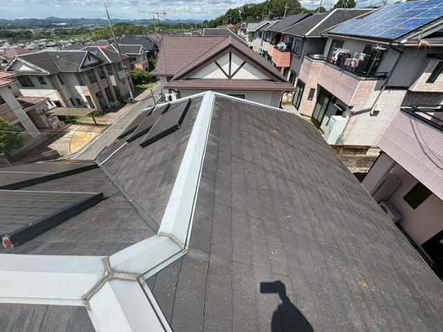 反対側屋根面の退色